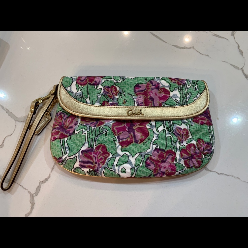 Coach floral clutch